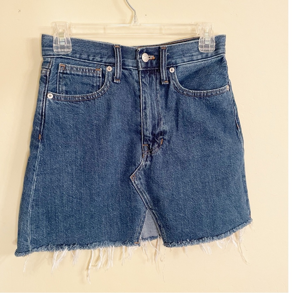 Madewell Blue Jean Skirt Rigid Denim NEW